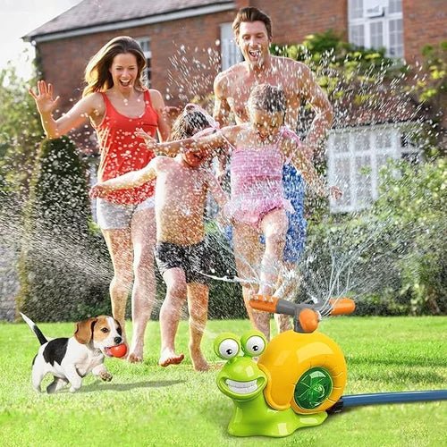 SplashSlug Sprinkler Toy | 2-in-1 Water Fun with 360° Rotating Spray - Hartwella