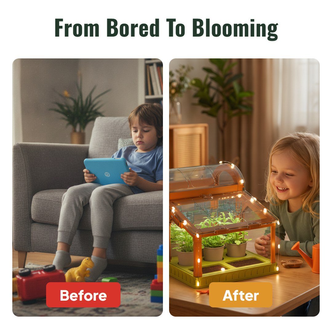 Sprouty™ Kids LED Greenhouse Growing Kit - Hartwella