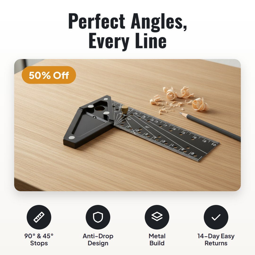 Squarix™ Precision Woodworking Square (30 cm) - Hartwella
