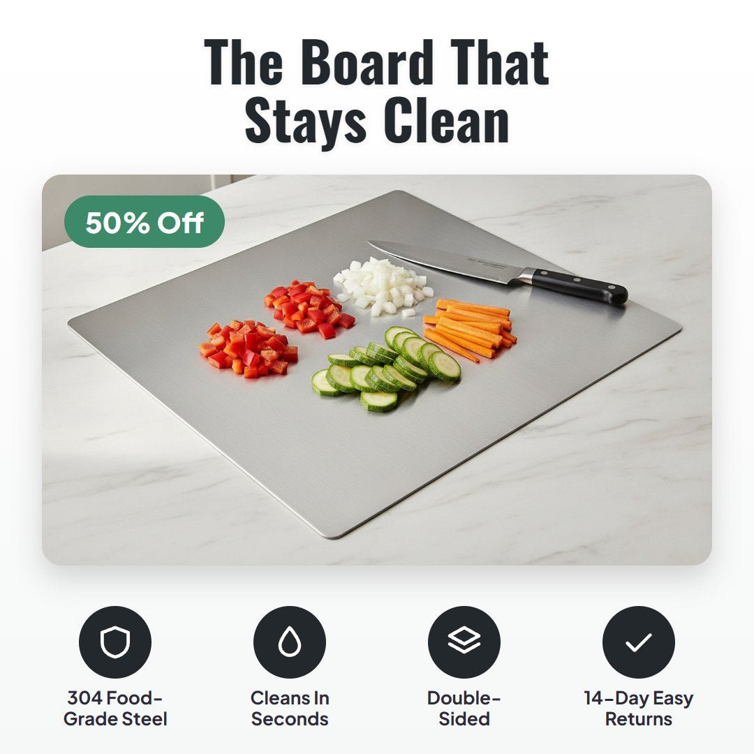 Steelo™ 304 Stainless Steel Cutting Board (30 x 30 cm) - Hartwella