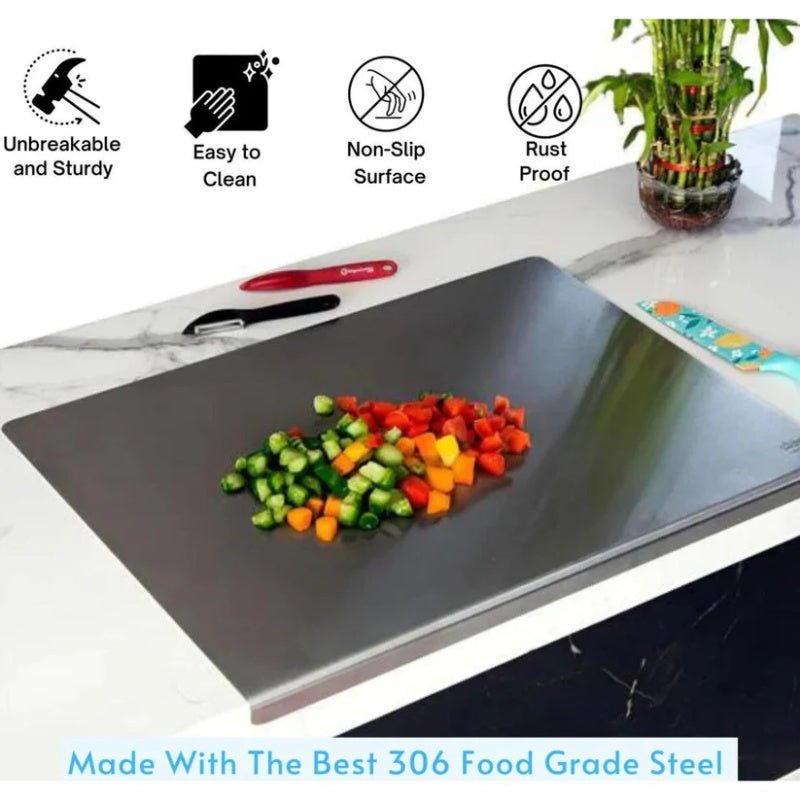 Stella Chopping Board | Premium Stainless Steel, Non - Slip Design - Hartwella