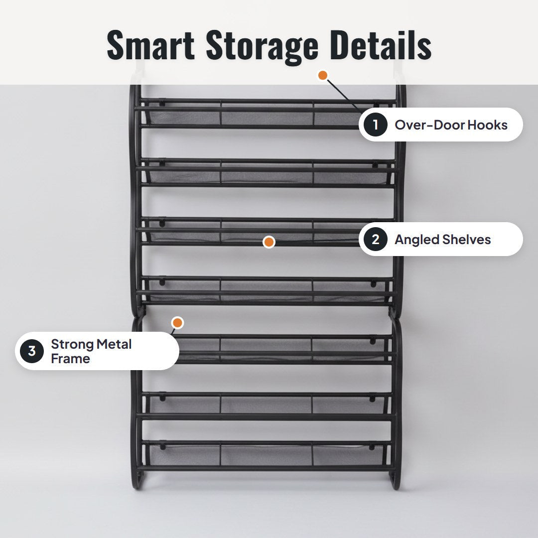 Stepvo™ Over-the-Door Shoe Rack (8 Tiers) - Hartwella