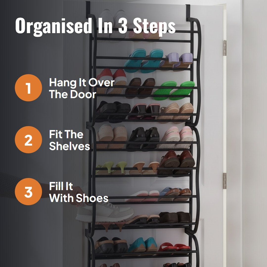 Stepvo™ Over-the-Door Shoe Rack (8 Tiers) - Hartwella