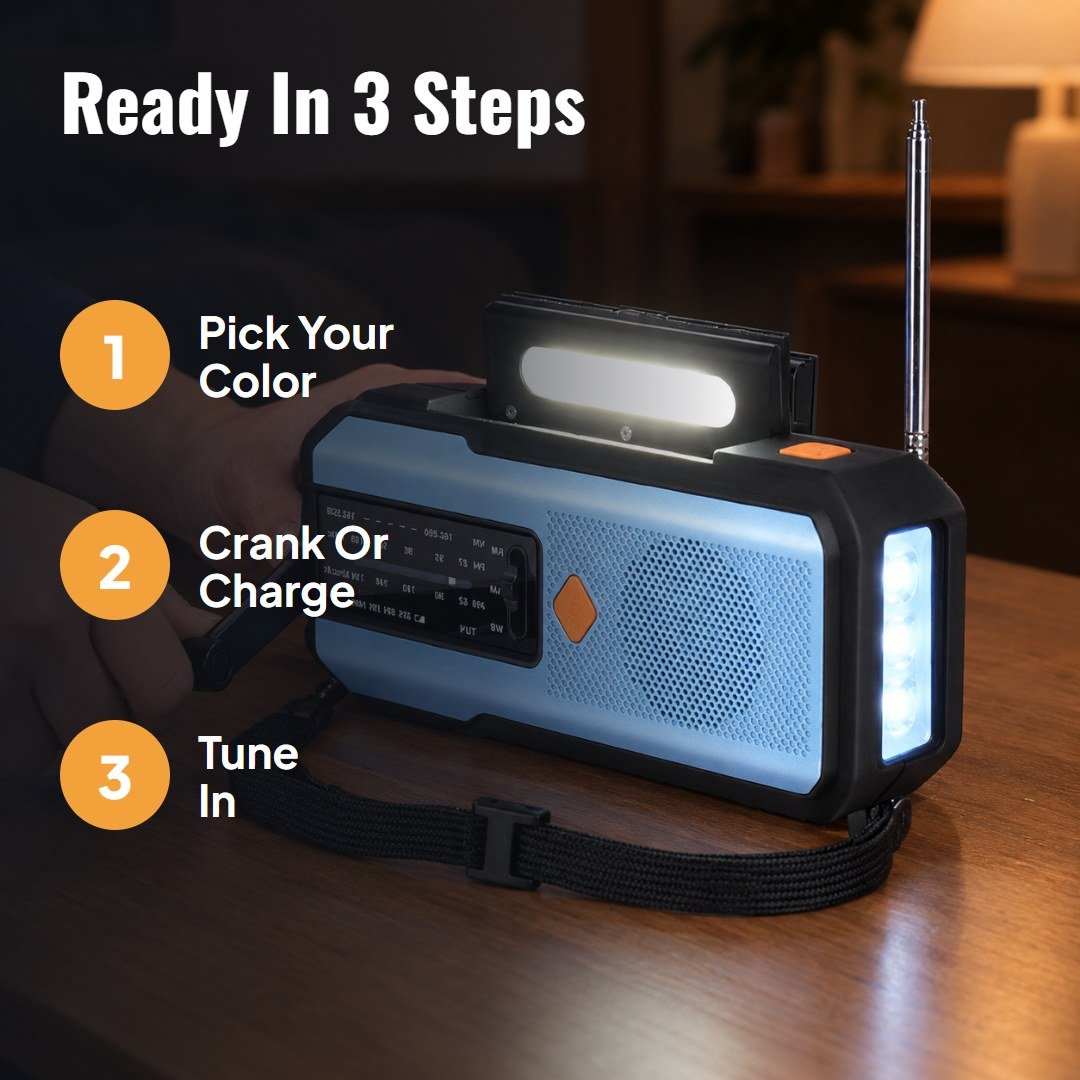Stormo™ Solar Hand-Crank Emergency Weather Radio
