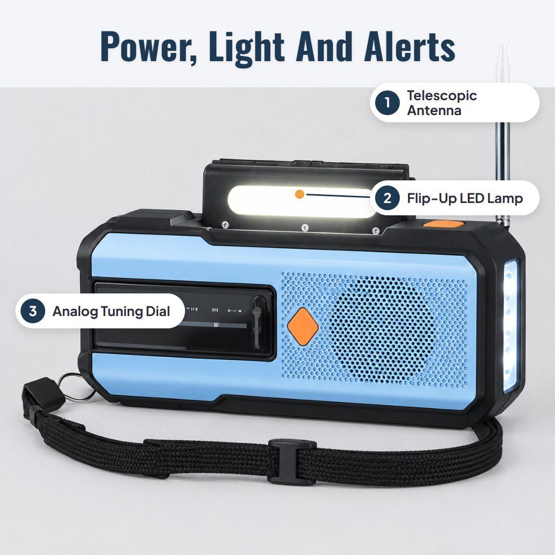 Stormo™ Solar Hand-Crank Emergency Weather Radio