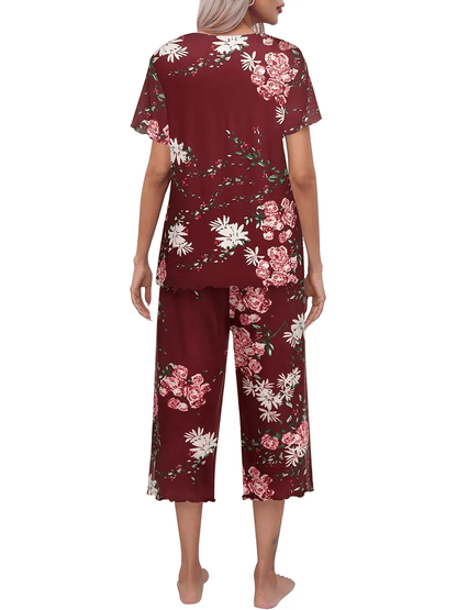 Sunny Capri Set | Printed Short Sleeve Pajama - Hartwella