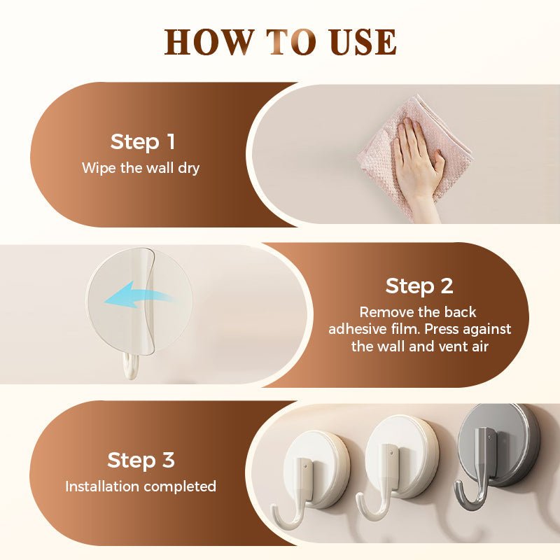 Supa Suction Cup Hook | No - Drill, Reusable for Shower and Home - Hartwella