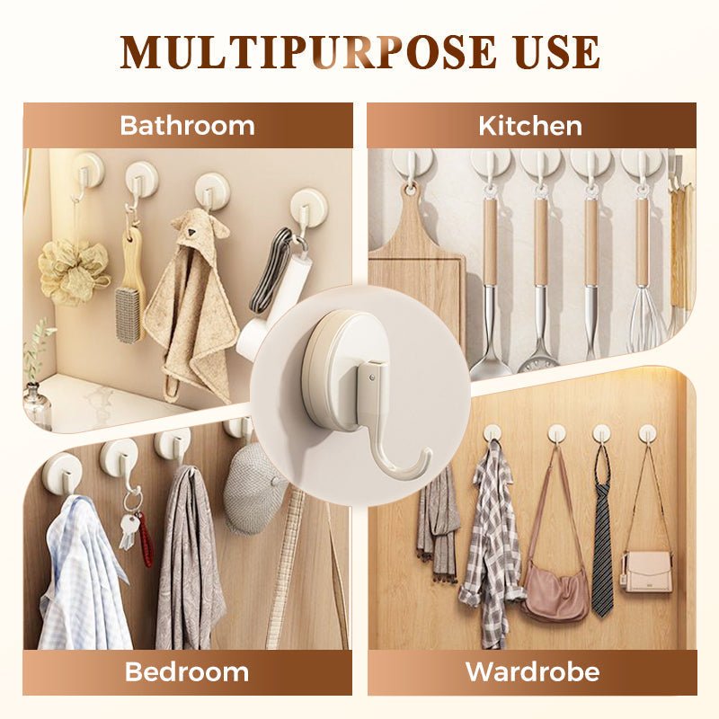 Supa Suction Cup Hook | No - Drill, Reusable for Shower and Home - Hartwella
