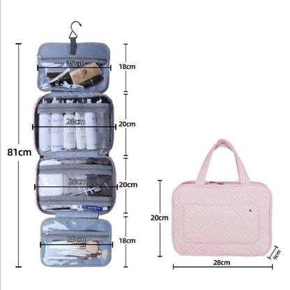 Talia Travel Toiletry Bag | Compact, Waterproof with Hanging Hook - Hartwella