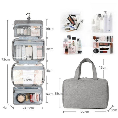 Talia Travel Toiletry Bag | Compact, Waterproof with Hanging Hook - Hartwella