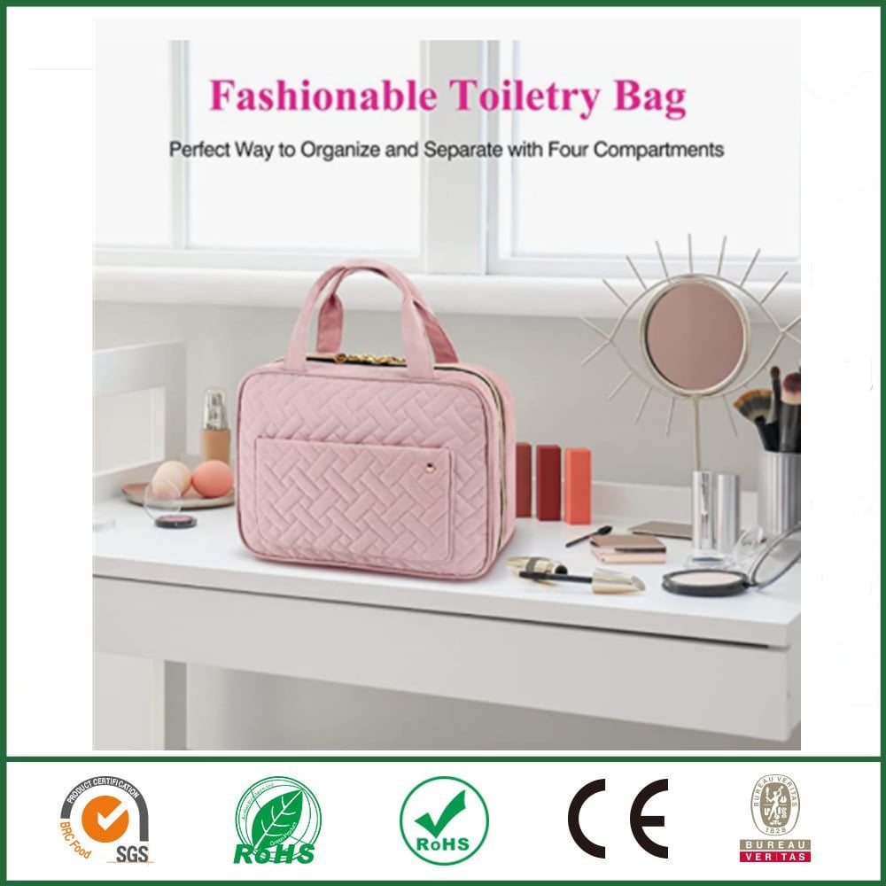 Talia Travel Toiletry Bag | Compact, Waterproof with Hanging Hook - Hartwella