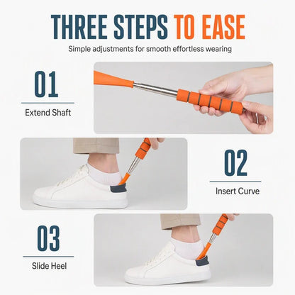 Tango Long Handled Shoe Horn | Stainless Steel, Ergonomic Design, Extendable 70 cm - Hartwella