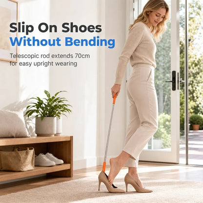 Tango Long Handled Shoe Horn | Stainless Steel, Ergonomic Design, Extendable 70 cm - Hartwella