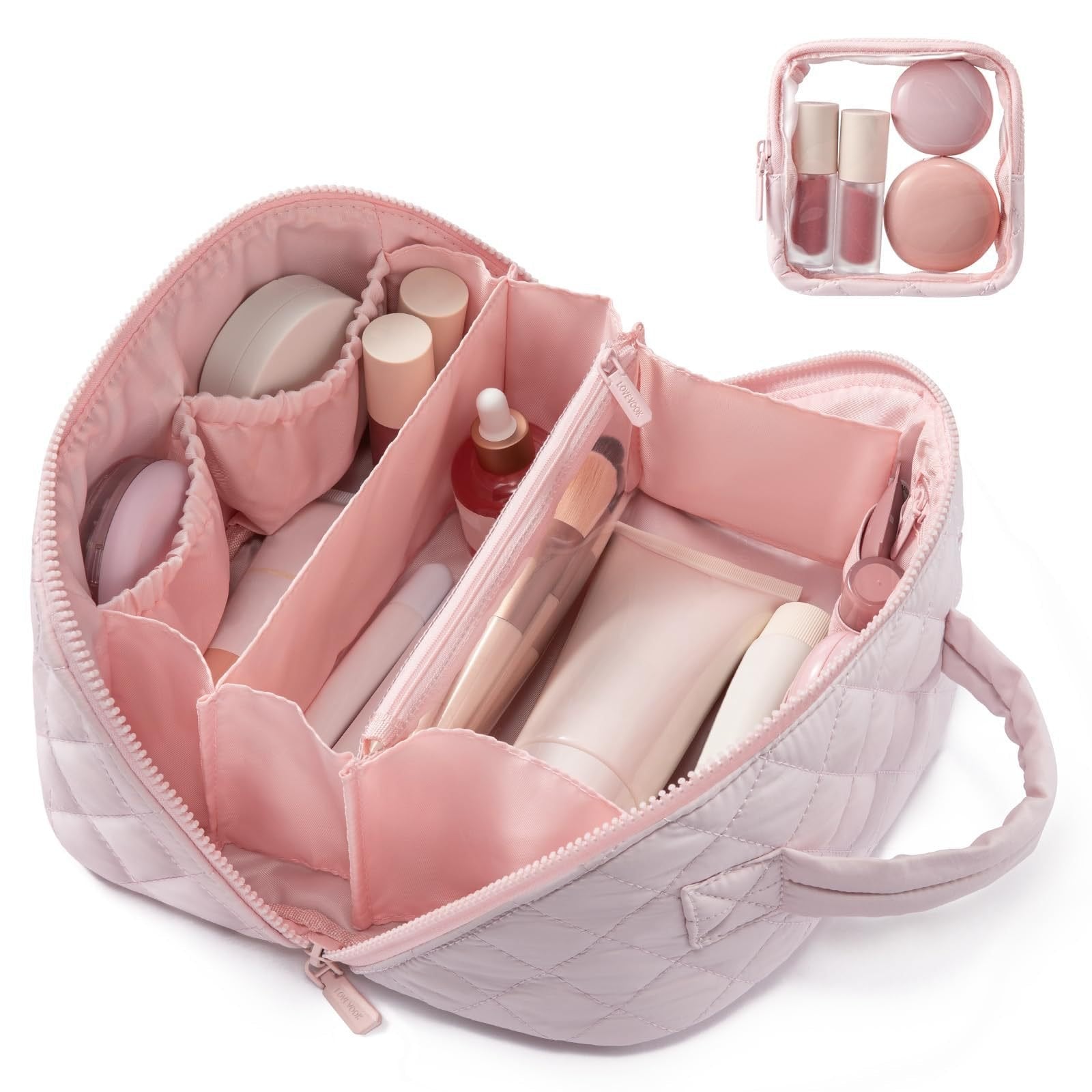 Tara Travel Makeup Bag | 180° Lay - Flat Design, Waterproof - Hartwella