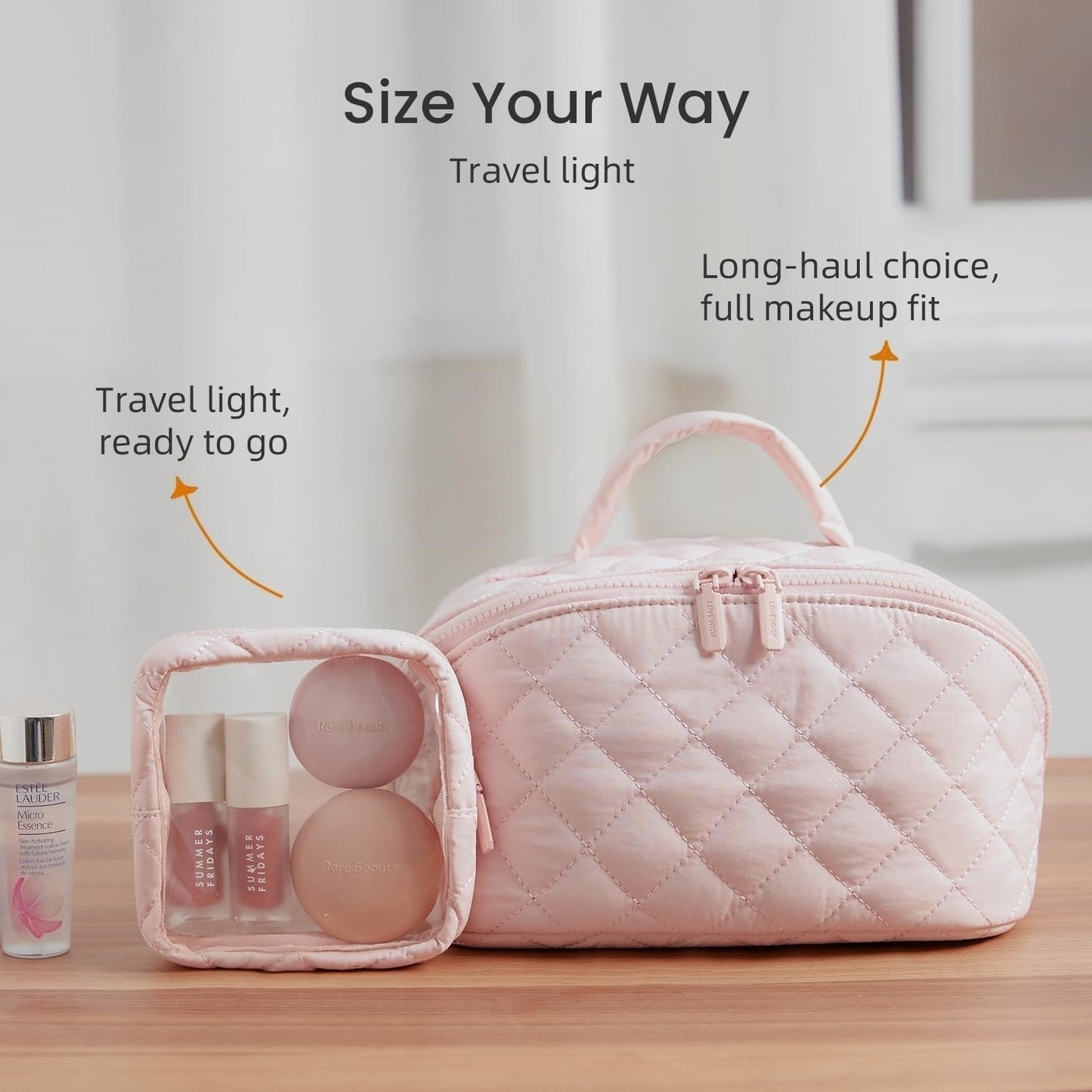 Tara Travel Makeup Bag | 180° Lay - Flat Design, Waterproof - Hartwella