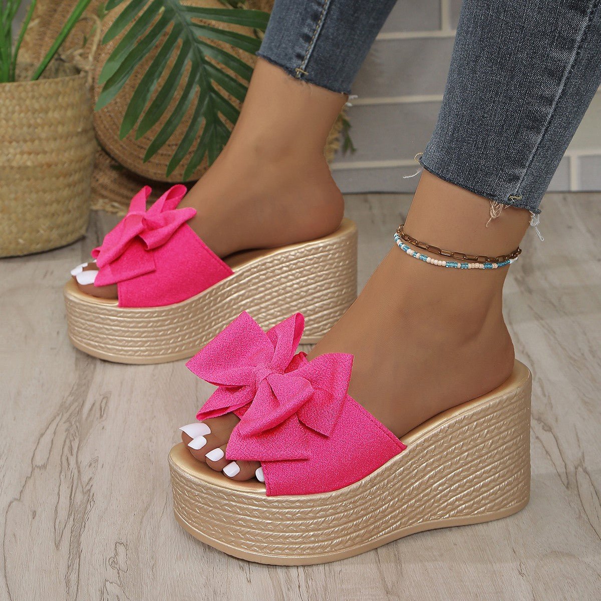 Taylor Wedge Sandals | Black Platform, Comfortable Design for Women - Hartwella
