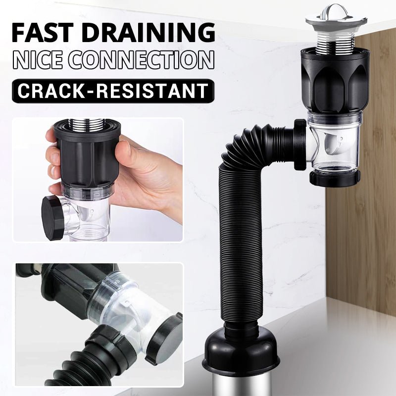 Telo Drain Pipe | Anti - Odor, Easy Installation, Stainless Steel - Hartwella