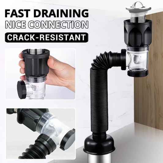 Telo Drain Pipe | Anti - Odor, Easy Installation, Stainless Steel - Hartwella