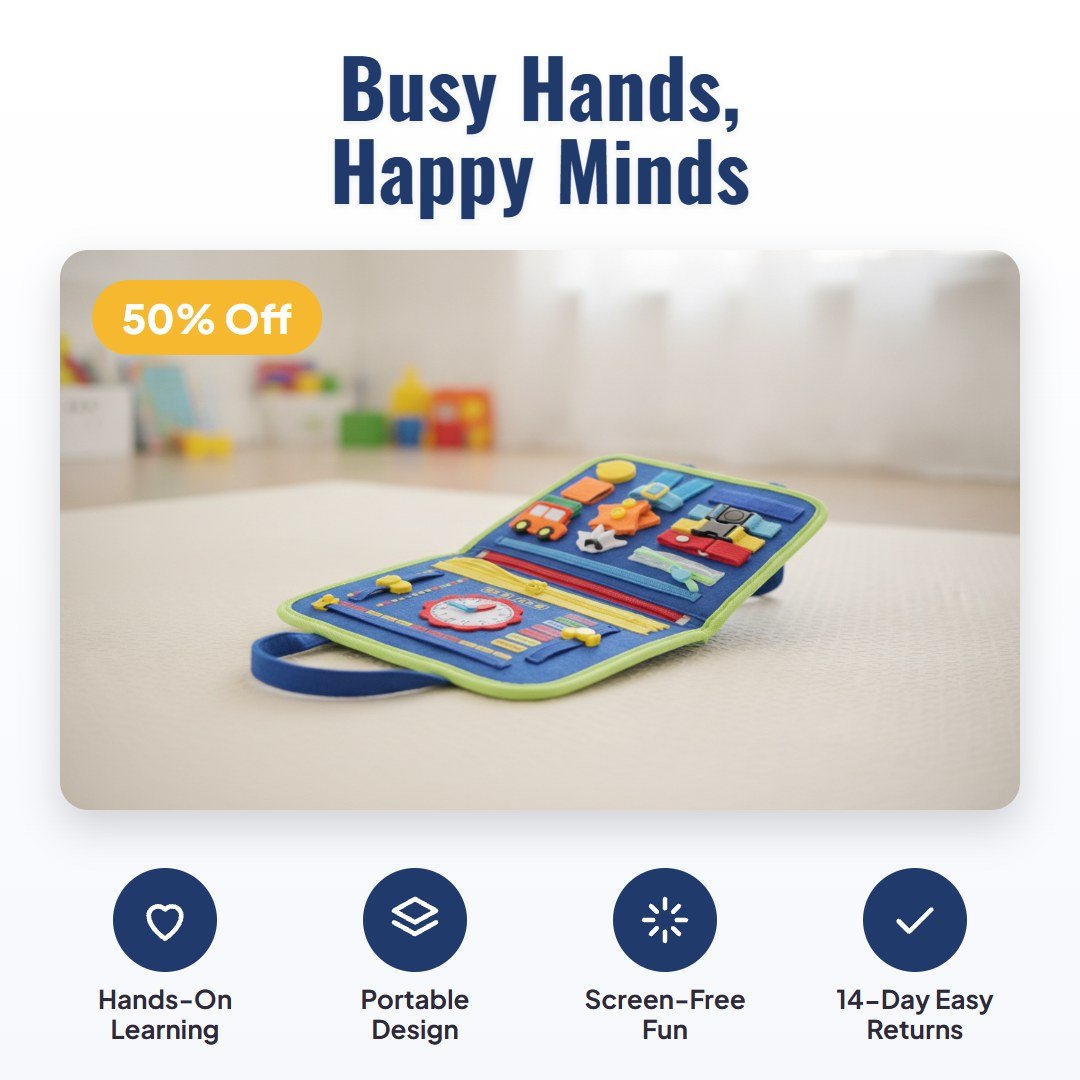 Tinkla™ Montessori Busy Board for Toddlers