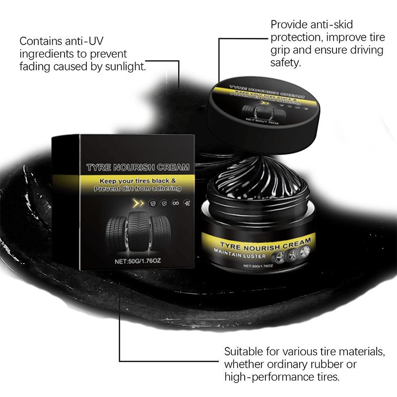 Tire Revive Wax | Restores Deep Black Gloss, UV Protection - Hartwella