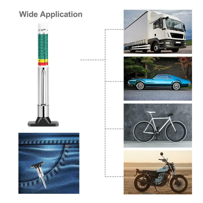 TreadMaster Tire Depth Checker | Dual Scale Measurement - Hartwella