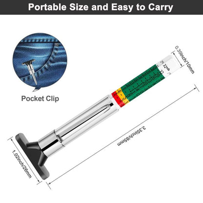 TreadMaster Tire Depth Checker | Dual Scale Measurement - Hartwella