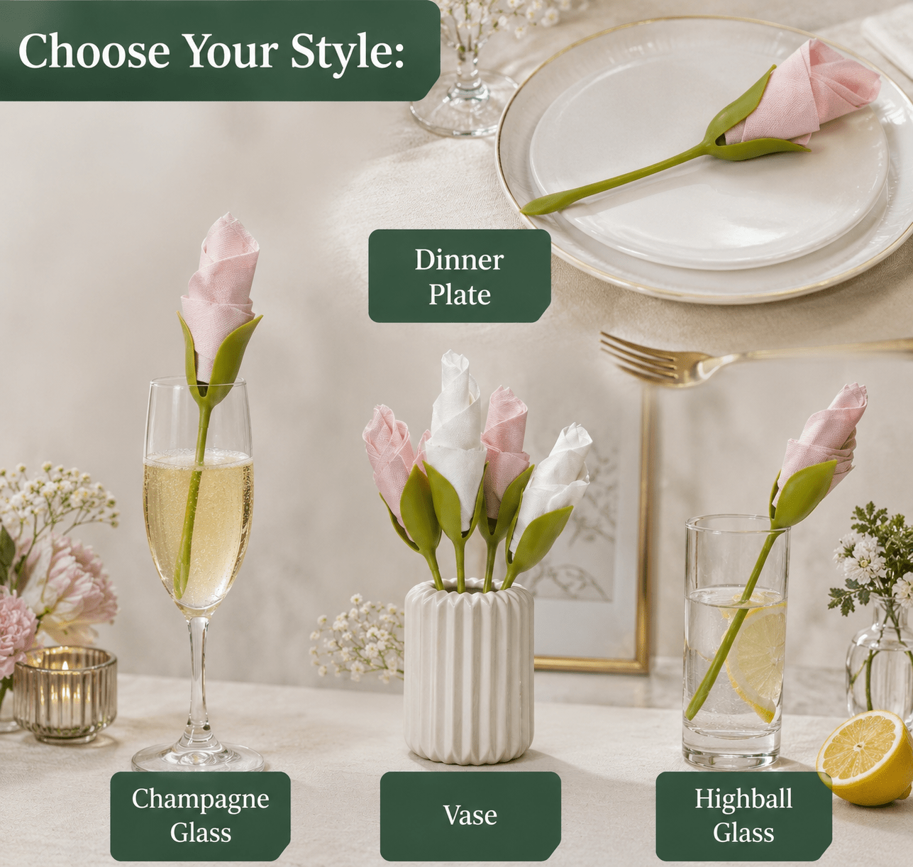 Tulip Napkin Holder | Elegant Flower Design - Hartwella