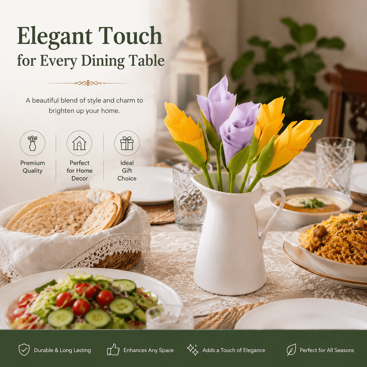 Tulip Napkin Holder | Elegant Flower Design - Hartwella