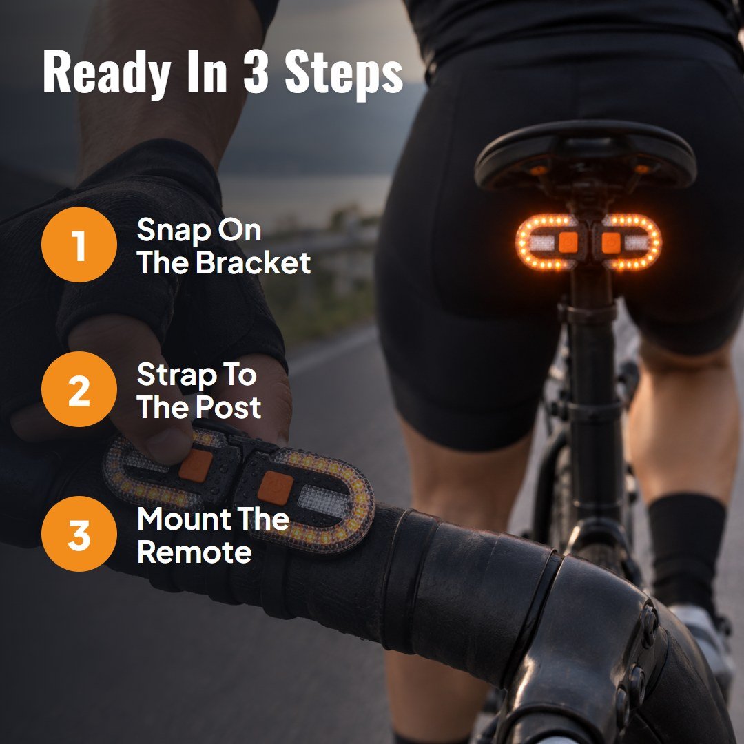 Turna™ USB Rechargeable Bike Turn Signal Tail Light - Hartwella