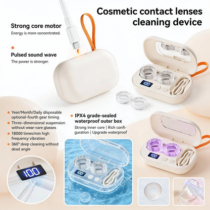 Ulysses Contact Lens Cleaner | Ultrasonic Rechargeable with Mirror - Hartwella