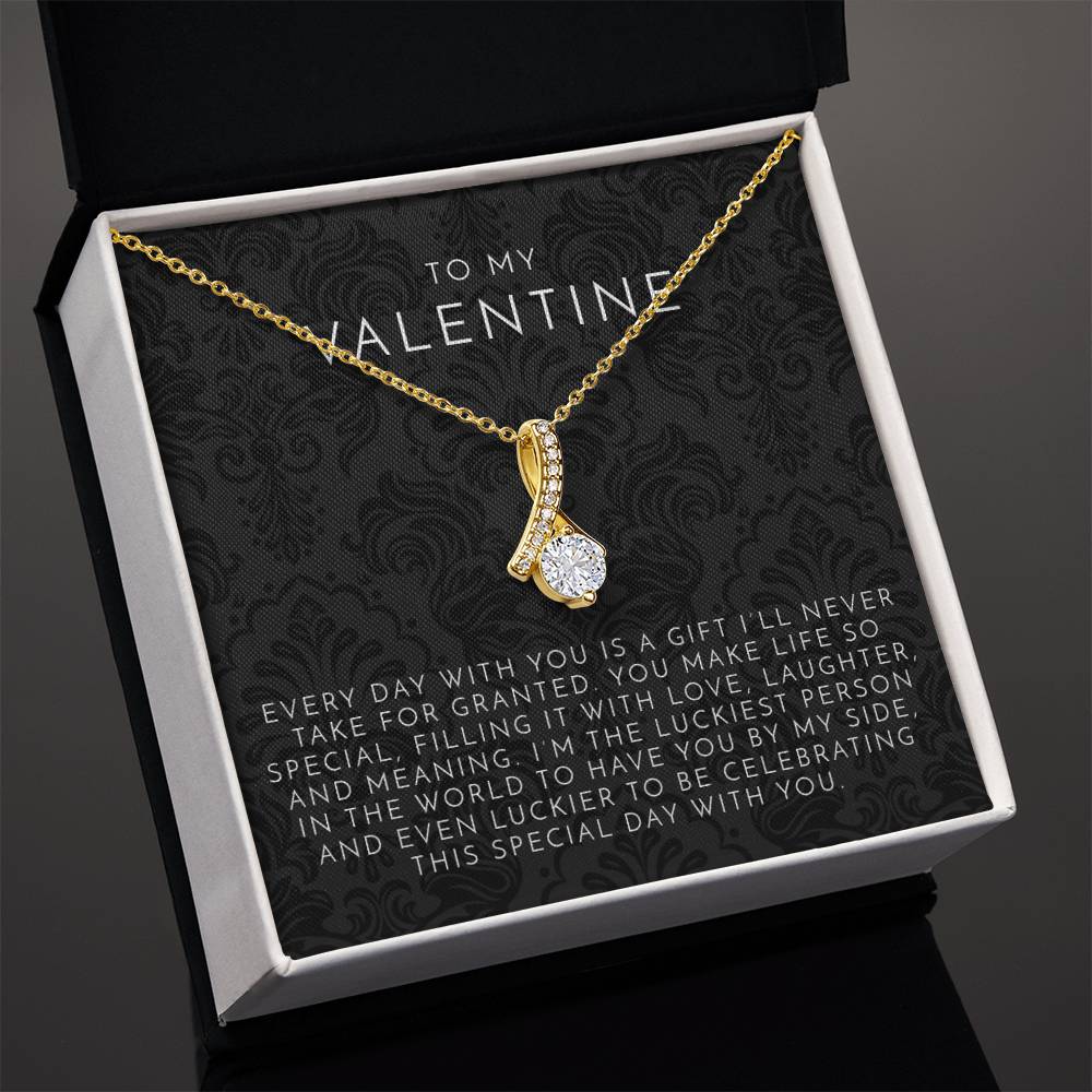 Valentine's Ribbon Necklace | Waterproof, Tarnish-Free - Hartwella