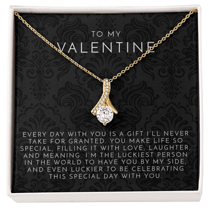 Valentine's Ribbon Necklace | Waterproof, Tarnish-Free - Hartwella