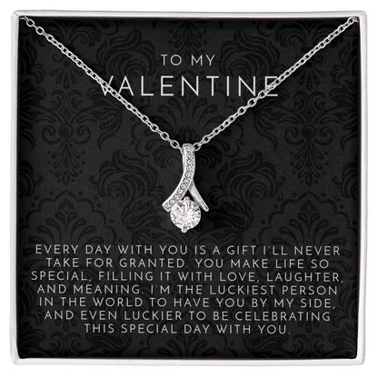 Valentine's Ribbon Necklace | Waterproof, Tarnish-Free - Hartwella