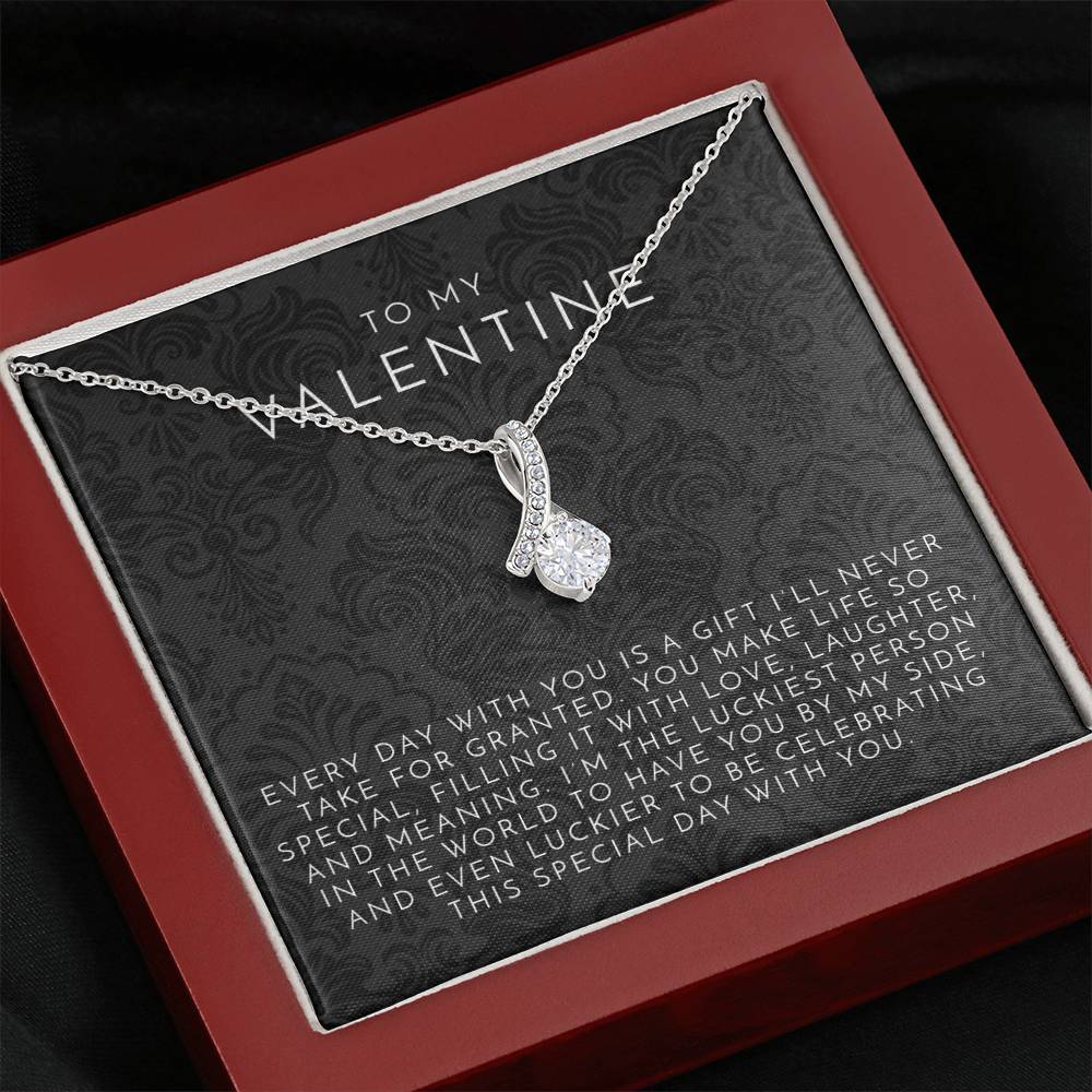 Valentine's Ribbon Necklace | Waterproof, Tarnish-Free - Hartwella
