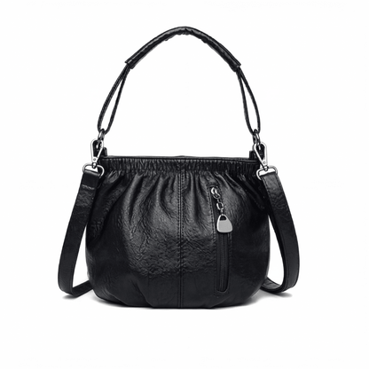 Vela Crossbody Bag | Soft PU Leather, Adjustable Strap, Three Zippered Compartments - Hartwella