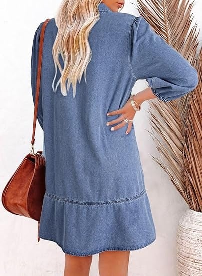 Vera Denim Dress | Soft, Breathable Fabric - Hartwella