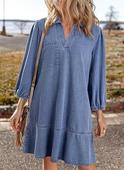 Vera Denim Dress | Soft, Breathable Fabric - Hartwella
