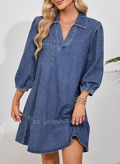 Vera Denim Dress | Soft, Breathable Fabric - Hartwella