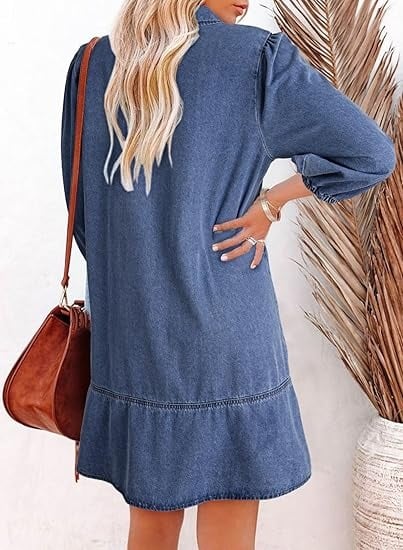 Vera Denim Dress | Soft, Breathable Fabric - Hartwella