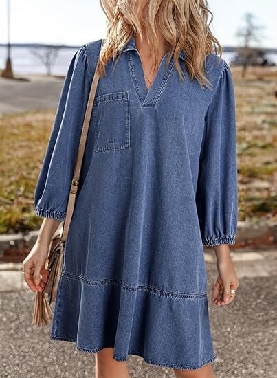 Vera Denim Dress | Soft, Breathable Fabric - Hartwella