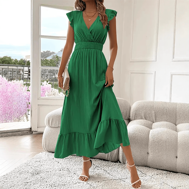 Vera Maxi Dress | Elegant Black Waist-Defining Design for Women - Hartwella