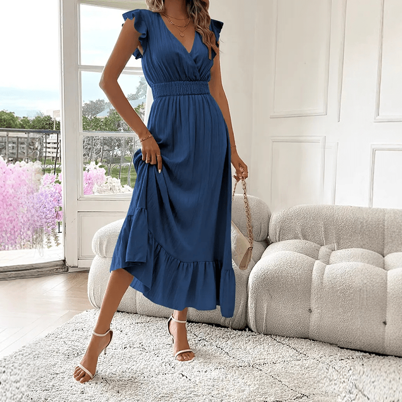 Vera Maxi Dress | Elegant Black Waist-Defining Design for Women - Hartwella