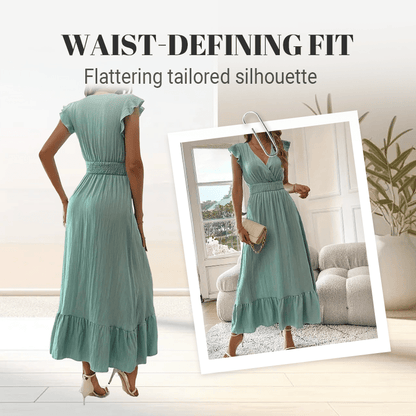 Vera Maxi Dress | Elegant Black Waist-Defining Design for Women - Hartwella
