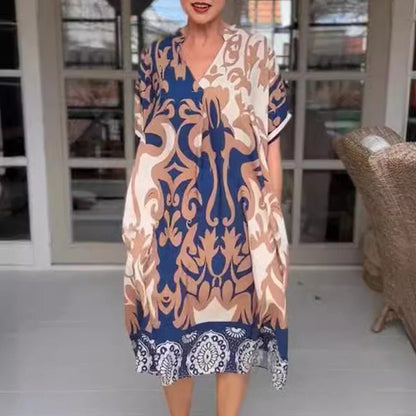 Vera Midi Dress | Flattering V - Neck, Breathable Fabric, Plus Size Options - Hartwella