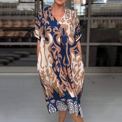 Vera Midi Dress | Flattering V - Neck, Breathable Fabric, Plus Size Options - Hartwella