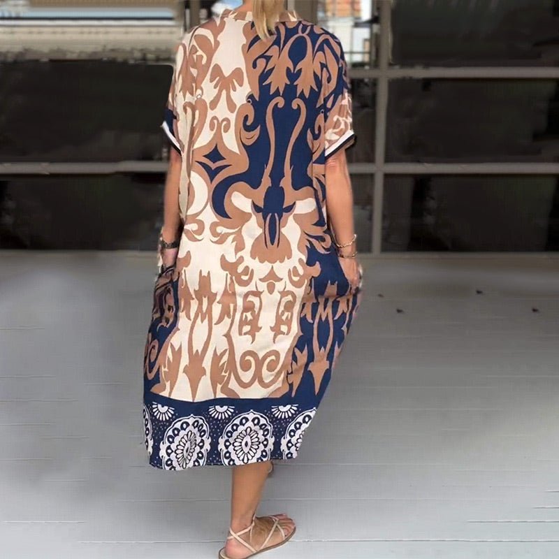 Vera Midi Dress | Flattering V - Neck, Breathable Fabric, Plus Size Options - Hartwella