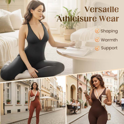 Vera V - Neck Jumpsuit | High - Stretch, Breathable Fabric - Hartwella