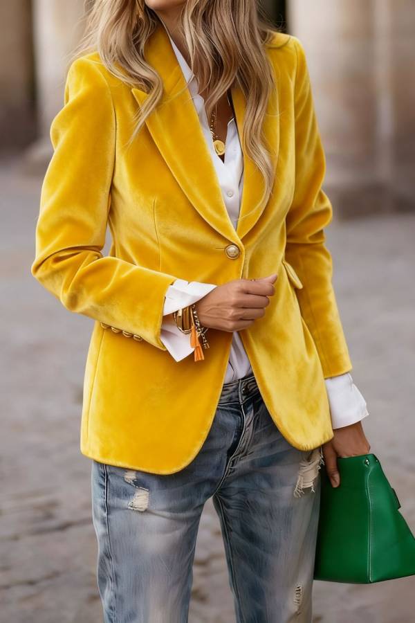 Vera Velvet Blazer | Slim-Fit, Luxurious Texture - Hartwella