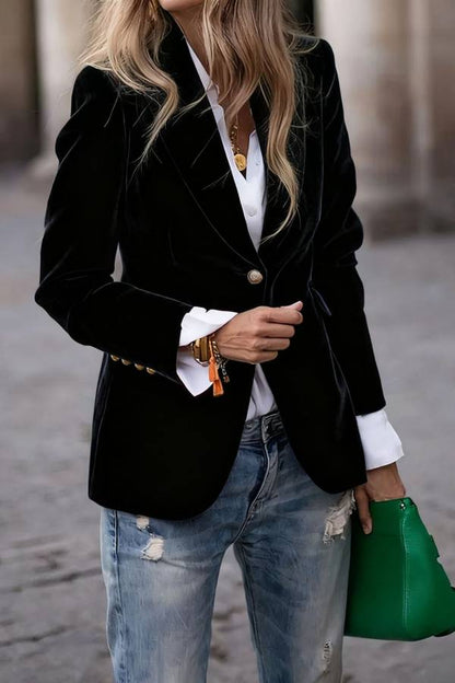 Vera Velvet Blazer | Slim-Fit, Luxurious Texture - Hartwella