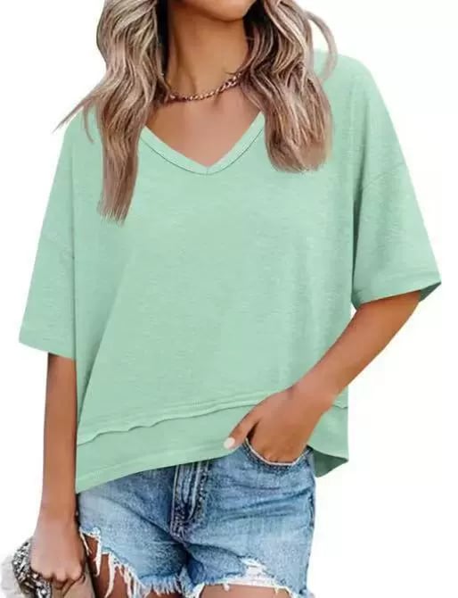 Vesta Women's Top | Lightweight Flowy V-Neck, Breathable Fabric - Hartwella